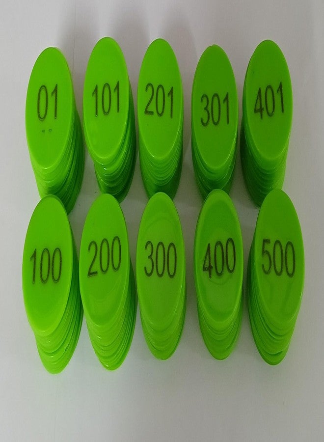 MOREL Embossed 1 to 500 Numerical Plastic Round Shape Token Coin(31MM) USE for Shop, Board Games, Stores, House, School ETC.(Green Color), Lifetime GARANTY of Printing - Image 3
