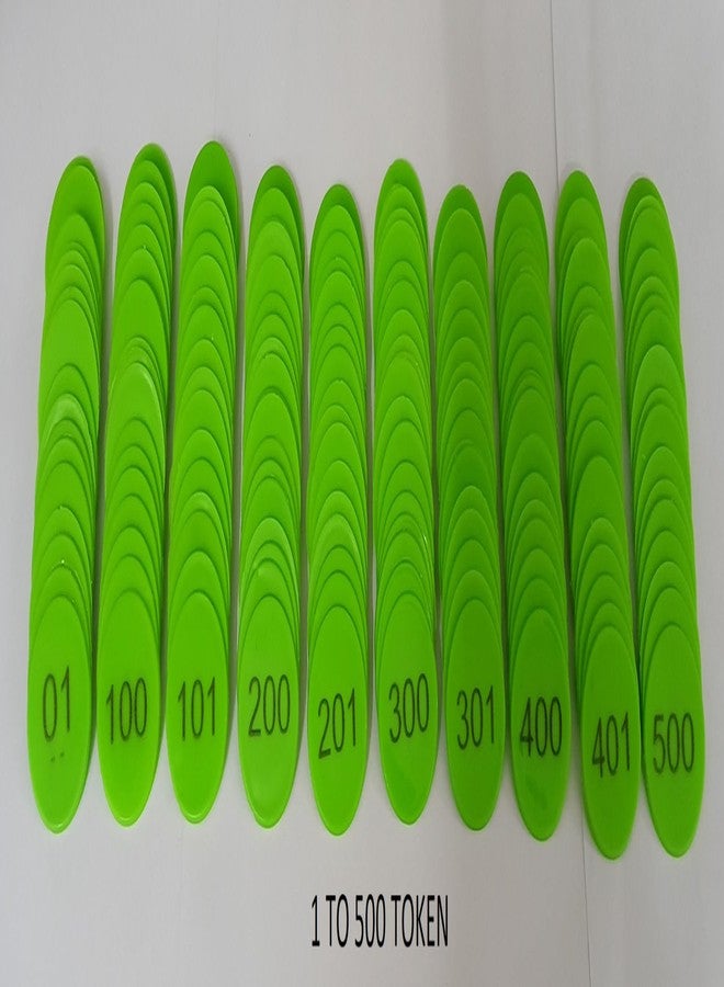 MOREL Embossed 1 to 500 Numerical Plastic Round Shape Token Coin(31MM) USE for Shop, Board Games, Stores, House, School ETC.(Green Color), Lifetime GARANTY of Printing - Image 2