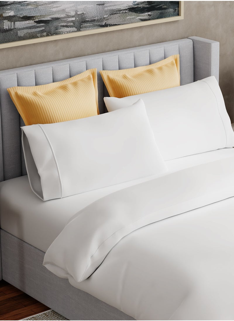 Solid 1 Duvet Cover + 1 Pillow Cover Single Cotton White 200x135cm