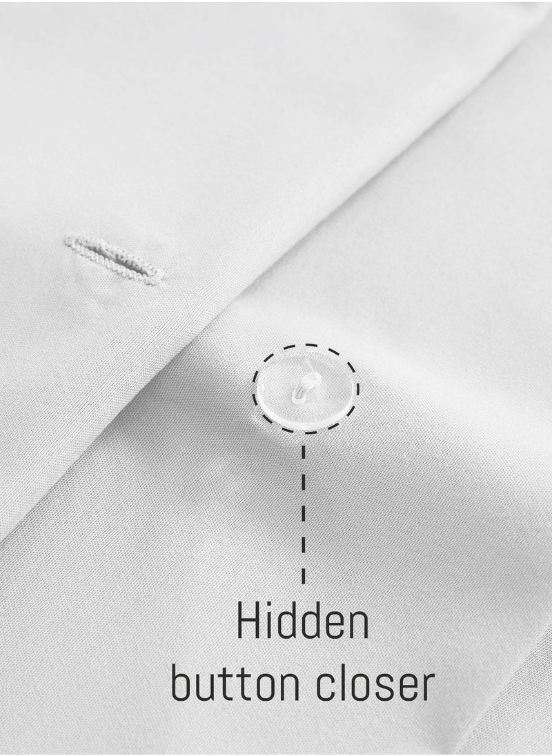 Solid 1 Duvet Cover + 1 Pillow Cover Single Cotton White 200x135cm