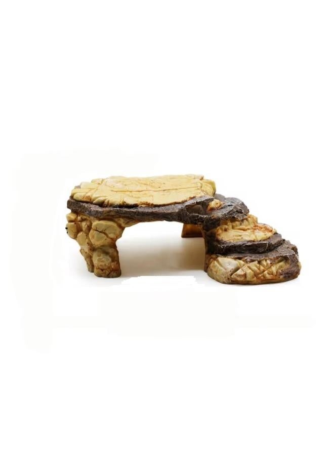 منصة استراحة كبيرة للسلاحف للتشمس، حوض زواحف، تنسيق صخور - Image 1