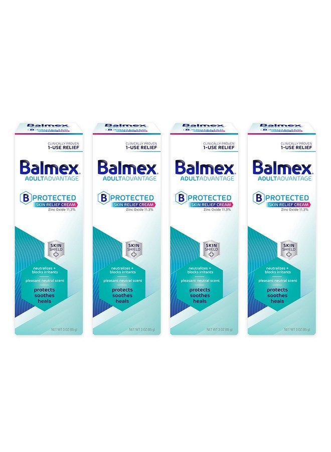 بالمكس كريم Balmex AdultAdvantage BProtected Skin Relief، مع تقنية SkinShield لحماية البشرة الحساسة وتهدئتها وعلاجها، 3 أونصة (عبوة من 4 قطع) - Image 1