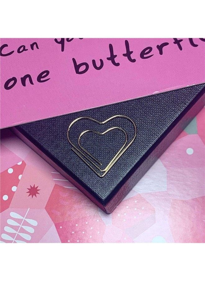 OWLFAVO - Heart Shape 20Pcs Paper Clips With Clear Box Rose Gold And Yellow Gold Funny Cute Paperclips Bookmarks Planner Clips For Fun Office Supplies School Gifts Wedding Decoration - Image 1