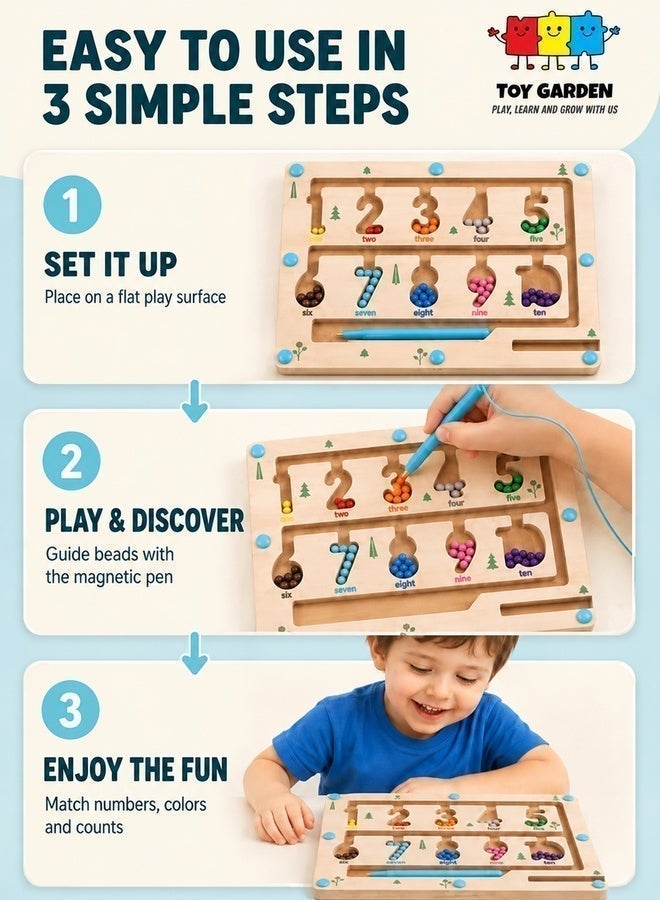 TOY GARDEN Running Pen Game for Kids – Interactive Moving Maze Game with Fast Track and Magnetic Pen | Fun Brain Teaser Toy - Image 5