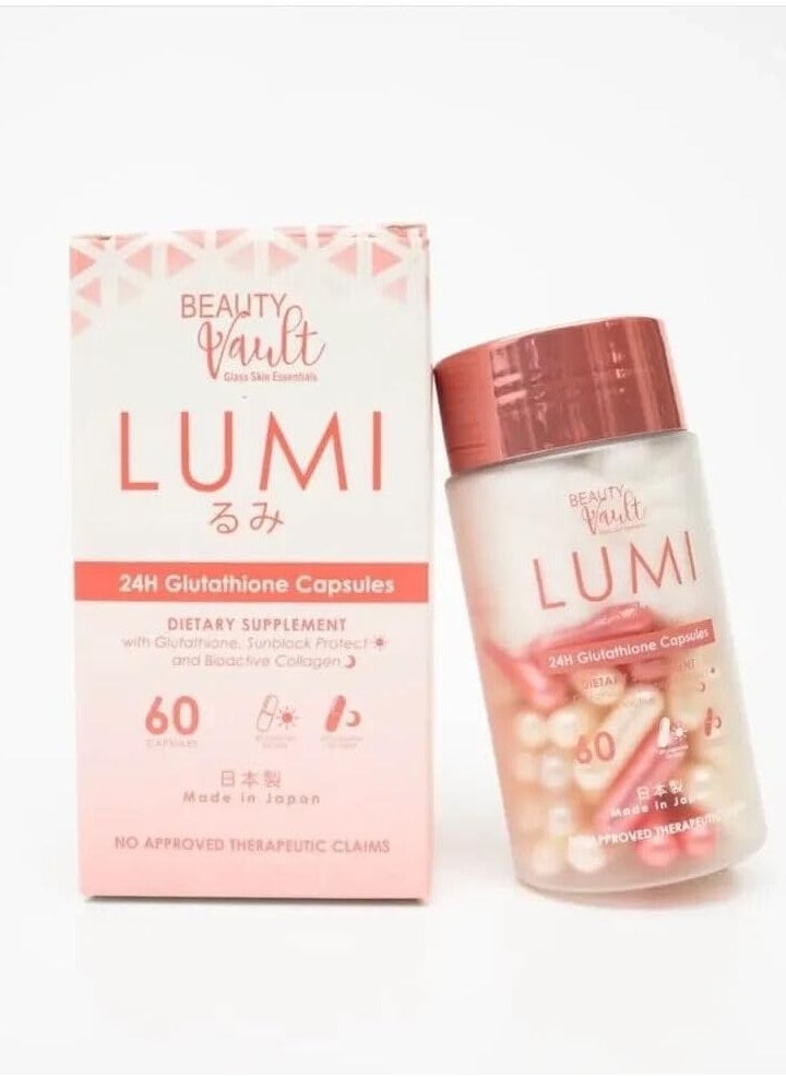 Beauty Vault LUMI 24H Glutathione Capsules – Skin Brightening & Collagen Boost (60 Capsules, Made in Japan) - pzsku/ZE0B4FA528BB3129AC5E8Z/45/_/1739948281/dbf04056-85f9-4dcc-b36b-4242880399b3