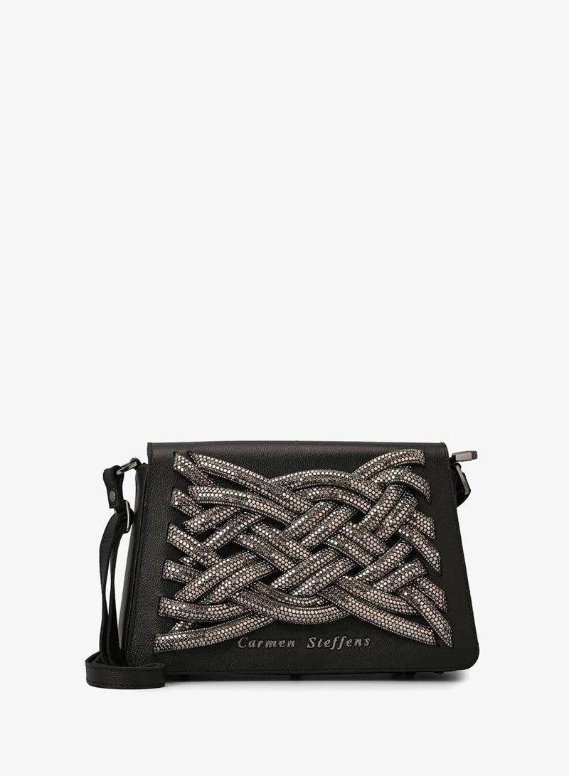 Carmen Steffens Black Crystal Bag