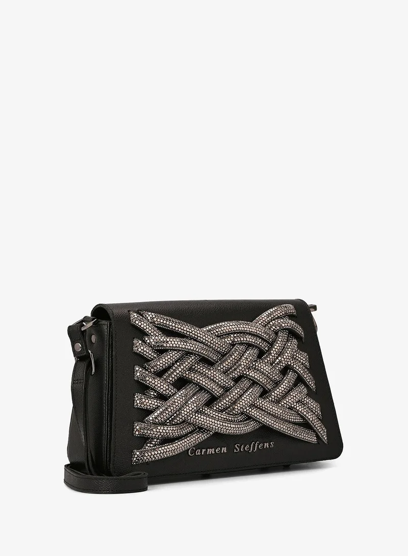 Carmen Steffens Black Crystal Bag