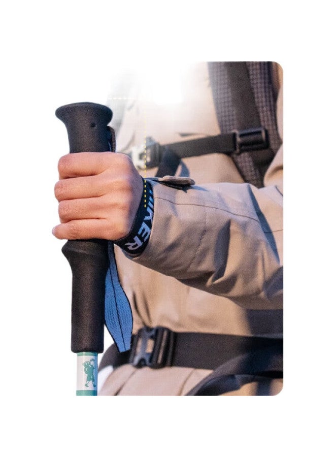 PELLIOT Outdoor Hiking Pole, Telescopic Walking Stick, Climbing Trekking Pole, Portable Trekking Cane, 16403641, Grass Green - Image 3