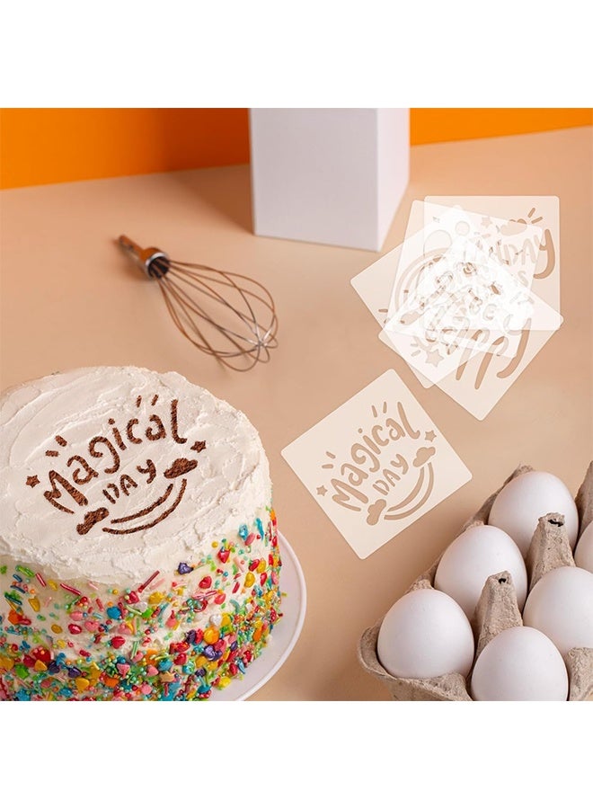 16 قطعة من قوالب عيد الميلاد للكيك، قياس 5.9x5.9 بوصة، قوالب رسم عيد الميلاد، قوالب كيك عيد الميلاد القابلة لإعادة الاستخدام، قوالب عيد الميلاد للرسم - Image 3