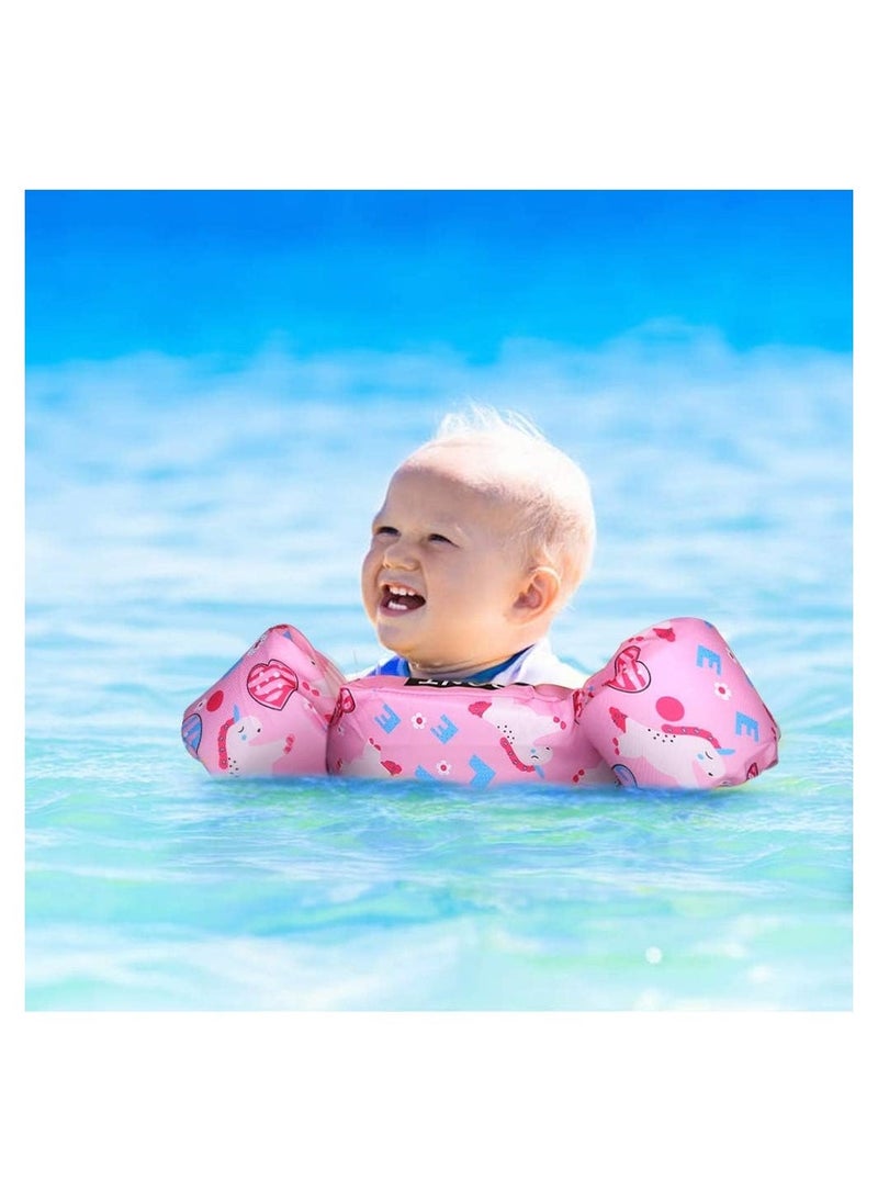 Generic - Toddler Swim Vest Baby Swim Jacket Float Swimming Float Vest Infant Pool Floaties for Swimming Aid Boys Girls Learn to Swim Pink Heart - Image 1
