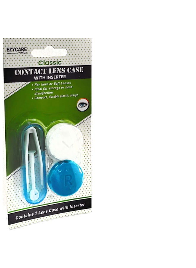 Ezycare Classic Contact Lens Case With Inserter (Blue) - Image 2