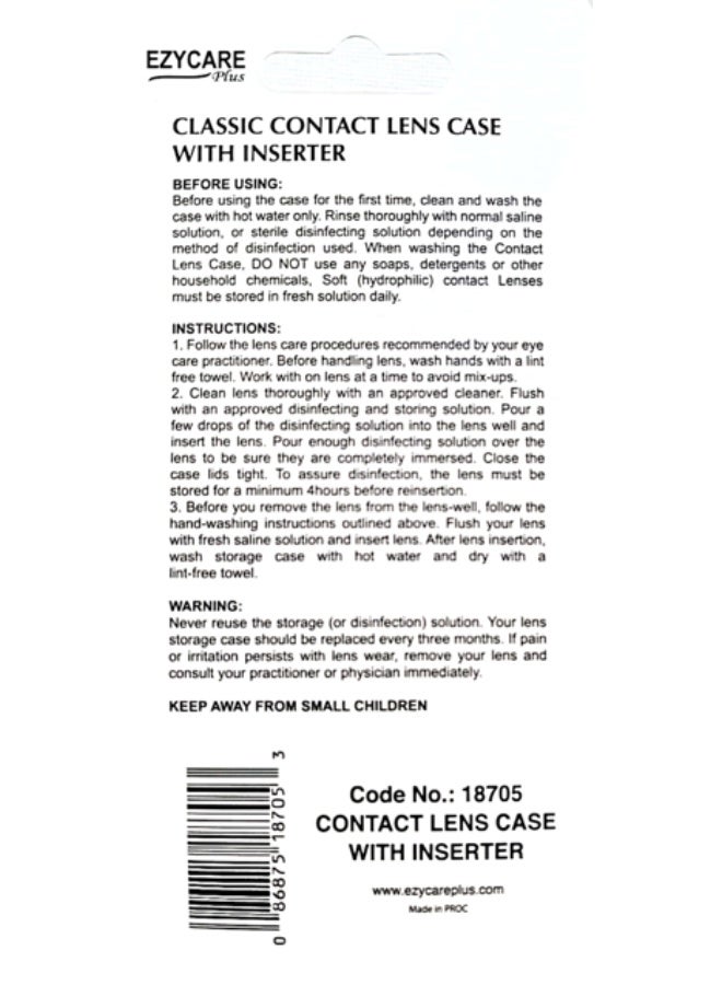 Ezycare Classic Contact Lens Case With Inserter (Blue) - Image 5