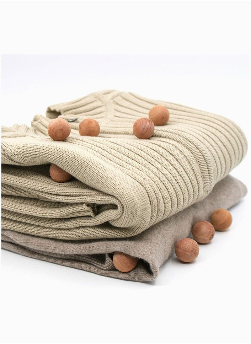 Cedar Balls, Natural Aromatic Red Cedar Wooden Moth Balls Anti Moth Freshener  Deodoriser for Wardrobes Clothes Storage Drawer Wardrobe Freshener Accessories with 5 Satin Bags (30Pcs) - Image 3