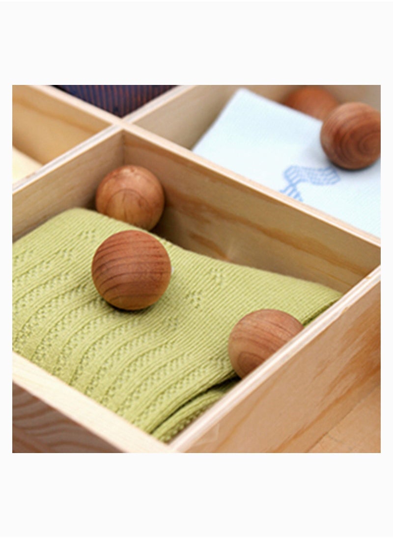 Cedar Balls, Natural Aromatic Red Cedar Wooden Moth Balls Anti Moth Freshener  Deodoriser for Wardrobes Clothes Storage Drawer Wardrobe Freshener Accessories with 5 Satin Bags (30Pcs) - Image 2