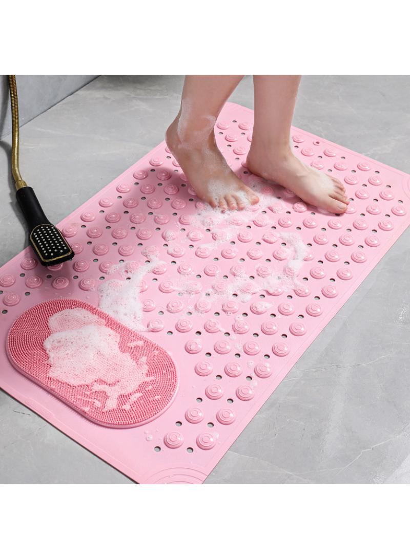 Bathroom anti slip massage mat, waterproof bathroom, hotel toilet floor mat, pink 50 * 80cm - Image 1
