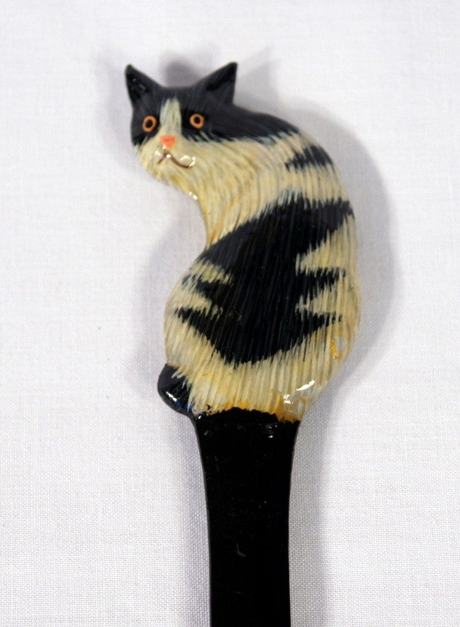 Lx Hand Painted Black & White Cat Letter Opener - Image 2