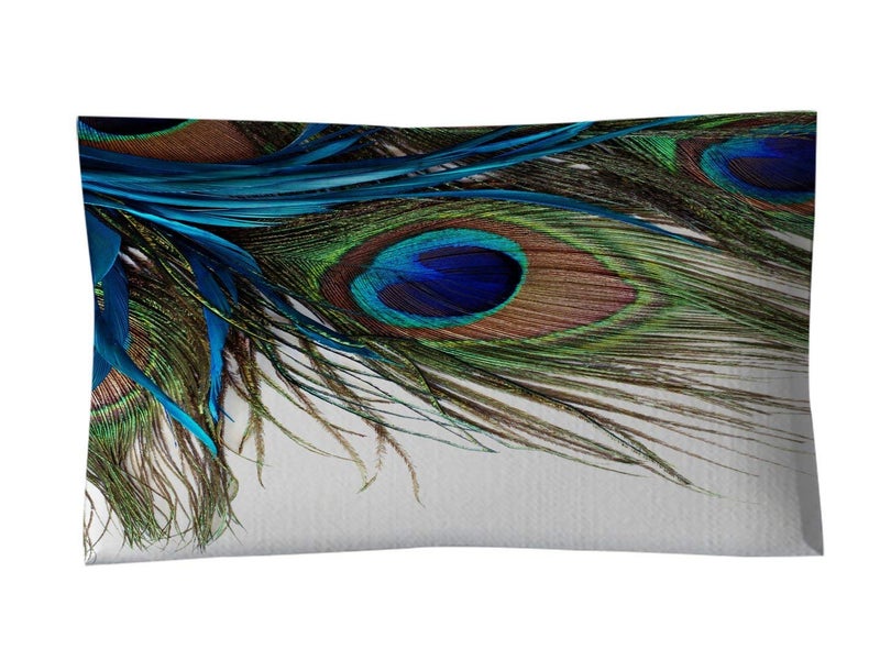 Laying Style Digital Print 3D Mor-Pankh Soft Touch Velvet Single Bedsheet with 1 Pillow Cover (Design1) - Image 2