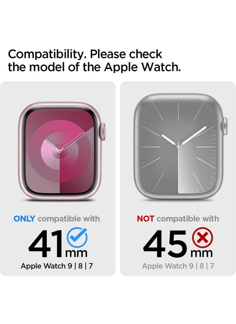 Spigen - Ultra Hybrid for Apple Watch 41mm Case with Built-in Full Coverage Screen Protector (Series 9 / 8 / 7) - Space Crystal - Image 1