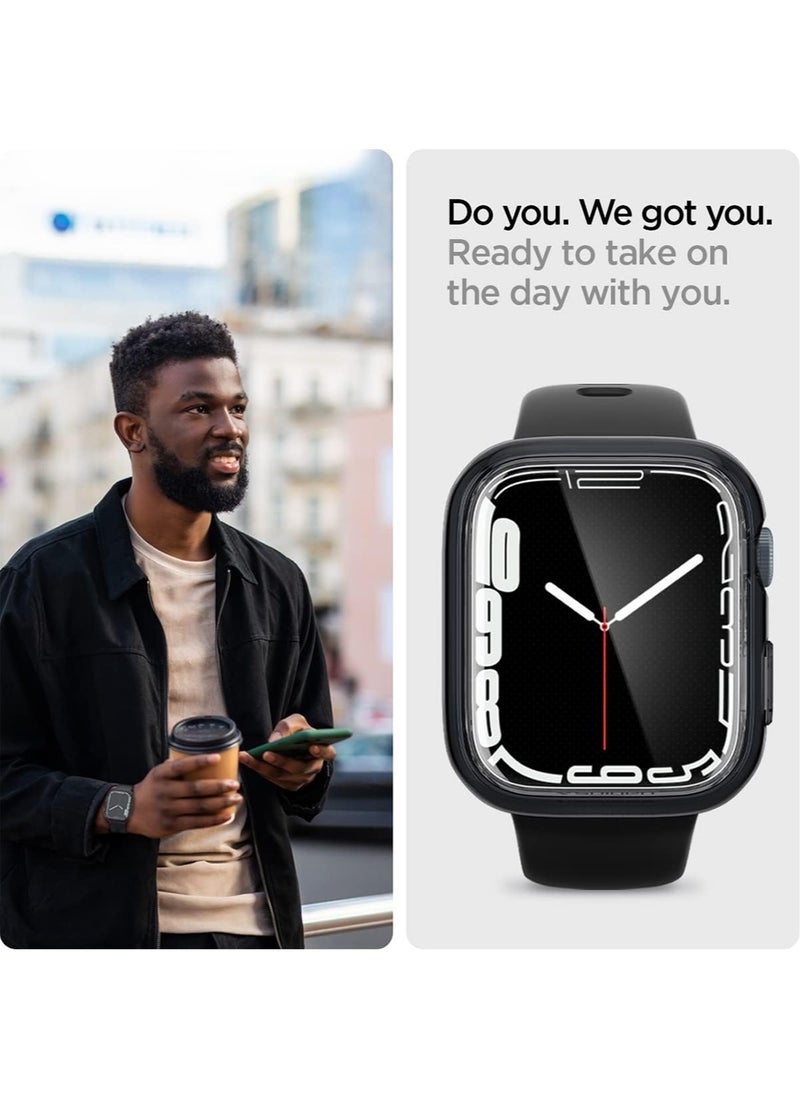 Spigen - Ultra Hybrid for Apple Watch 41mm Case with Built-in Full Coverage Screen Protector (Series 9 / 8 / 7) - Space Crystal - Image 1