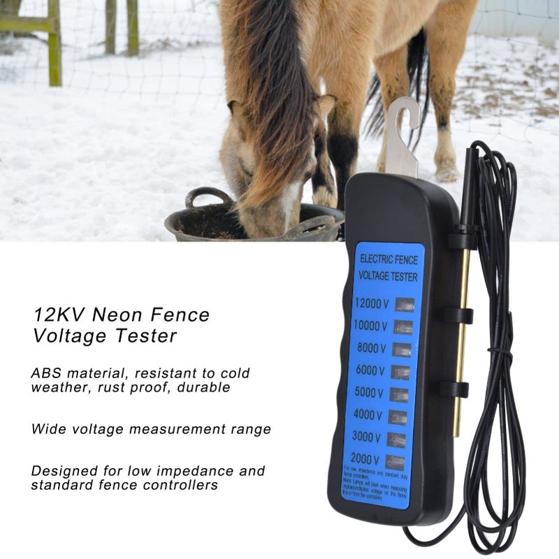 Digital Electric Fence Tester Voltage Fault Finder with 8 Neon Lights 2000V to 12000V - Image 3