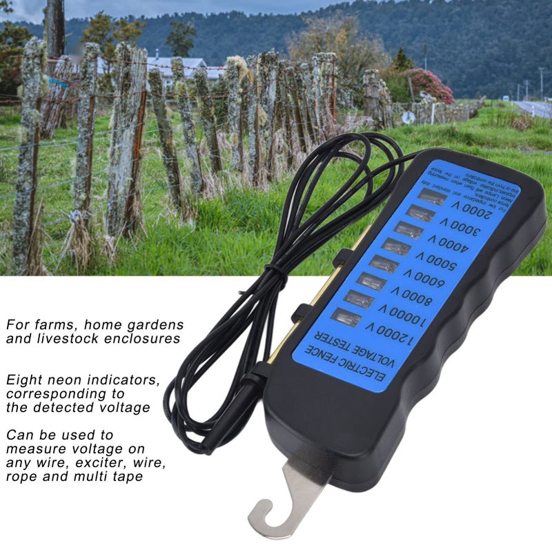 Digital Electric Fence Tester Voltage Fault Finder with 8 Neon Lights 2000V to 12000V - Image 4