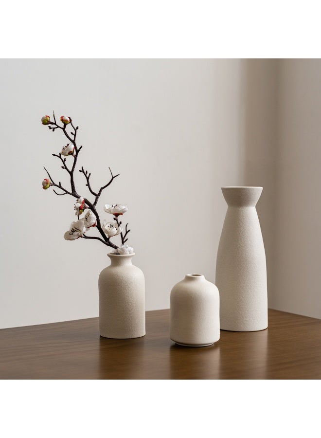 Ceramic vase Set-3 Small Flower vases for Decor Modern Home Decor Vases for Decor Pampas Grass Vase Dried Flowers Vases Living Room Table Shelf Centerpieces Decoration  - Image 3