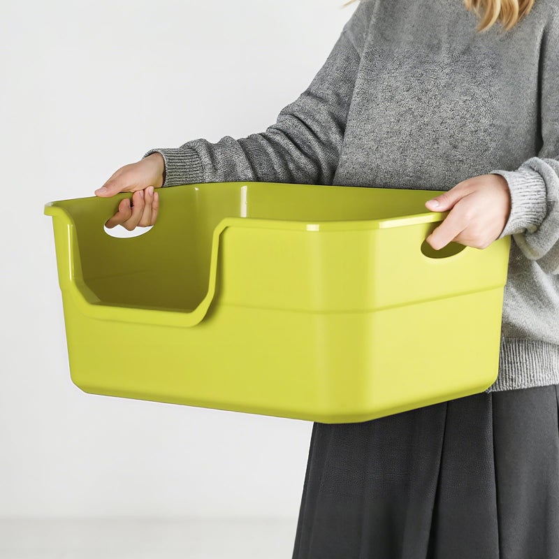 LoopTime Large Cat Litter Box with High Sides,Low Entry Cat Litter Pan Tray Kitty Litter Box for Indoor Big & Senior Cats,Anti-Splashing Waterproof Cat Toilet,Tool-Free Assembly,Easy to Clean (Grey) - Image 4