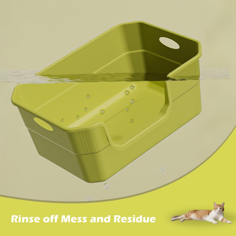 LoopTime Large Cat Litter Box with High Sides,Low Entry Cat Litter Pan Tray Kitty Litter Box for Indoor Big & Senior Cats,Anti-Splashing Waterproof Cat Toilet,Tool-Free Assembly,Easy to Clean (Grey) - Image 5