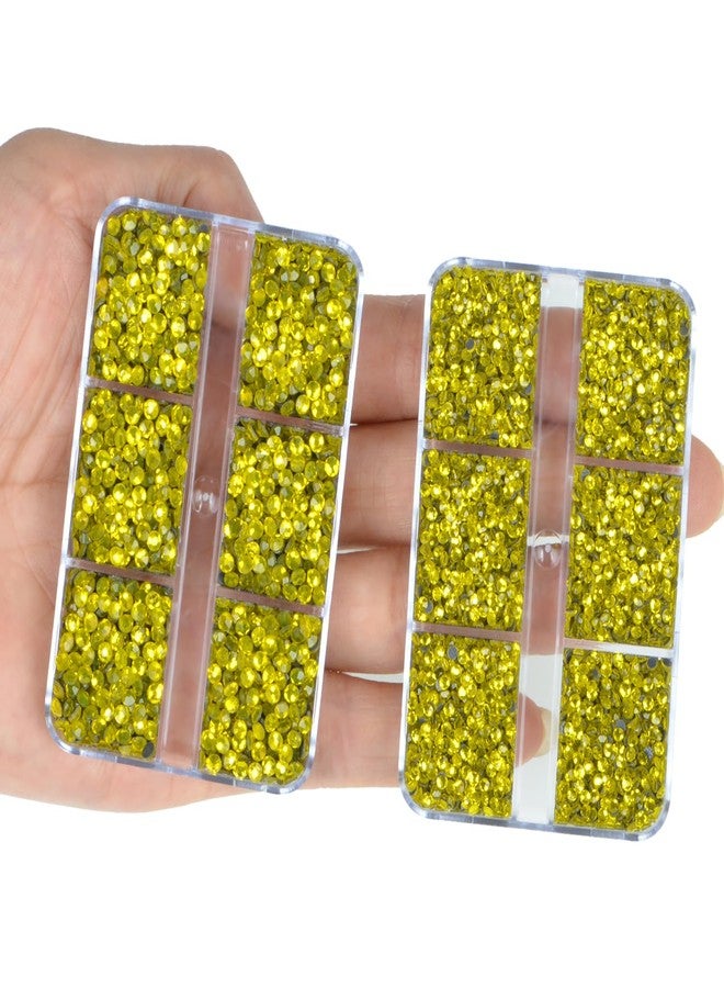 QOGIR 10000 Pieces 5 Mixed Size Citrine Hotfix Rhinestones for Crafts Clothes Nail Art with Tweezers and Picking Rhinestones Pencil - Image 5
