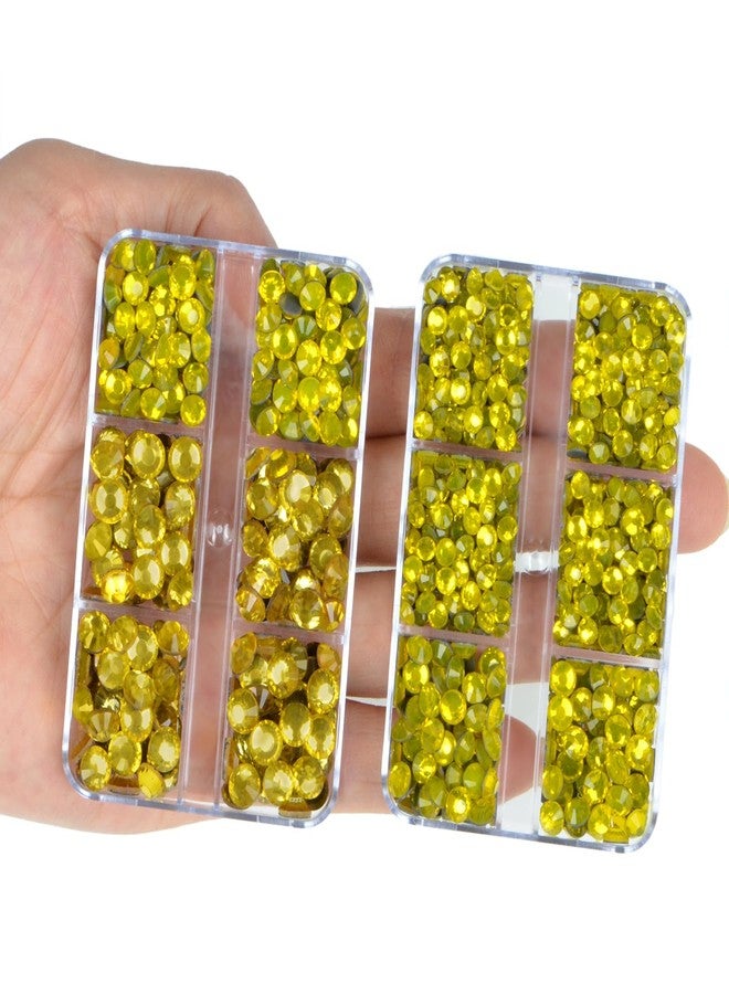 QOGIR 10000 Pieces 5 Mixed Size Citrine Hotfix Rhinestones for Crafts Clothes Nail Art with Tweezers and Picking Rhinestones Pencil - Image 4