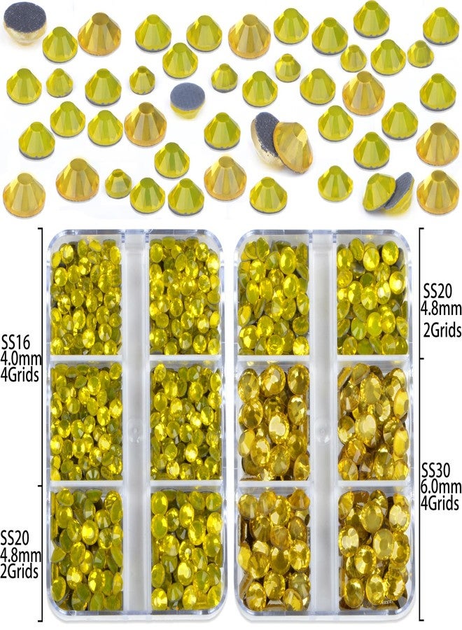 QOGIR 10000 Pieces 5 Mixed Size Citrine Hotfix Rhinestones for Crafts Clothes Nail Art with Tweezers and Picking Rhinestones Pencil - Image 2