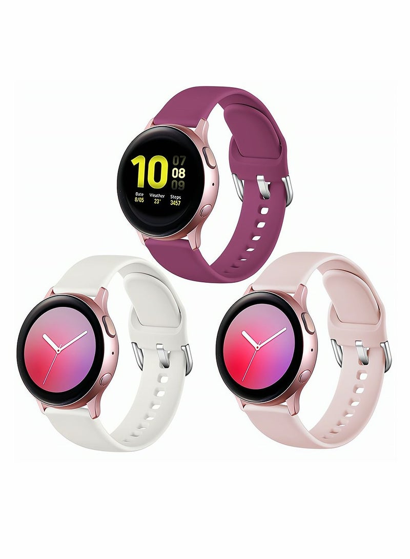 3 Pack 20 mm Watch Bands Compatible for Samsung Galaxy Watch Active 2 - Image 1