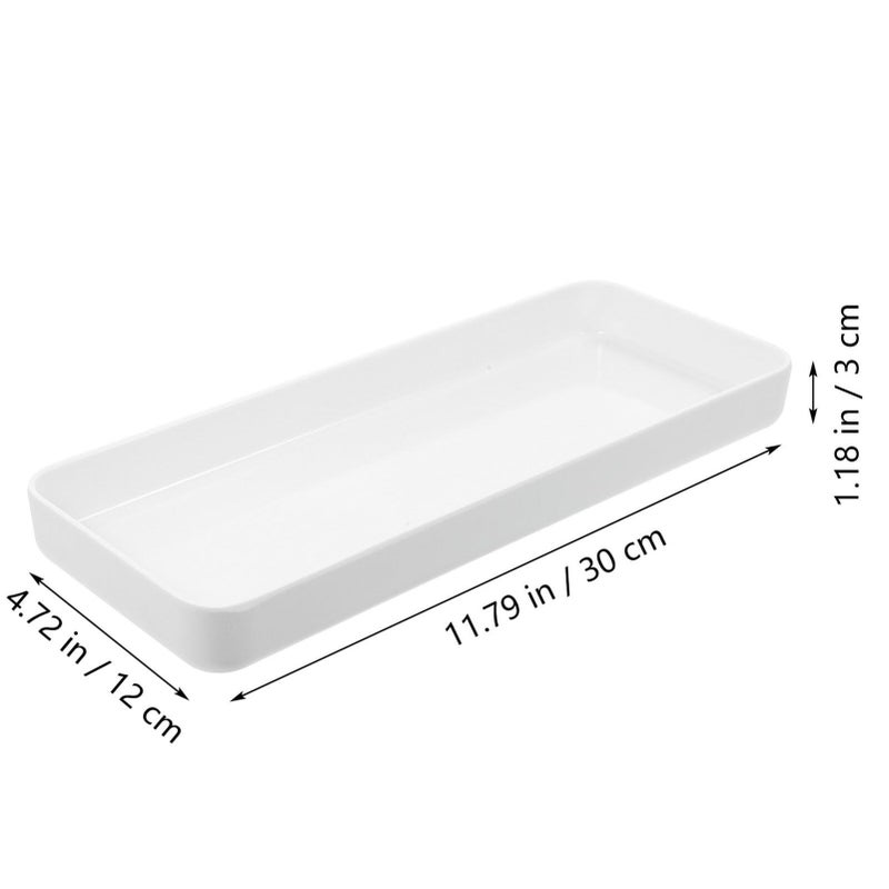White Vanity Tray For Bathroom Countertop Jewelry Holder And Organizer - Image 4