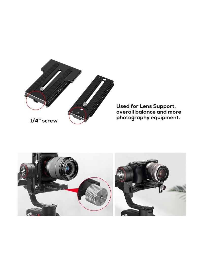 Aluminum L Bracket Vertical Horizontal Switching Quick Release Plate for DJI Ronin RS2 RSC2 for Zhiyun Weebill-S Gimbal Stabilizer Tripod Monopod and SLRs  - Image 5