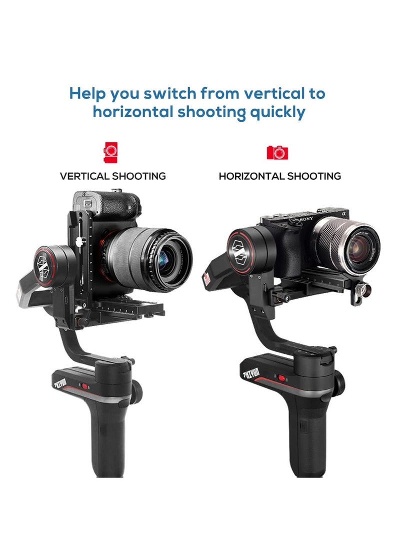 Aluminum L Bracket Vertical Horizontal Switching Quick Release Plate for DJI Ronin RS2 RSC2 for Zhiyun Weebill-S Gimbal Stabilizer Tripod Monopod and SLRs  - Image 2