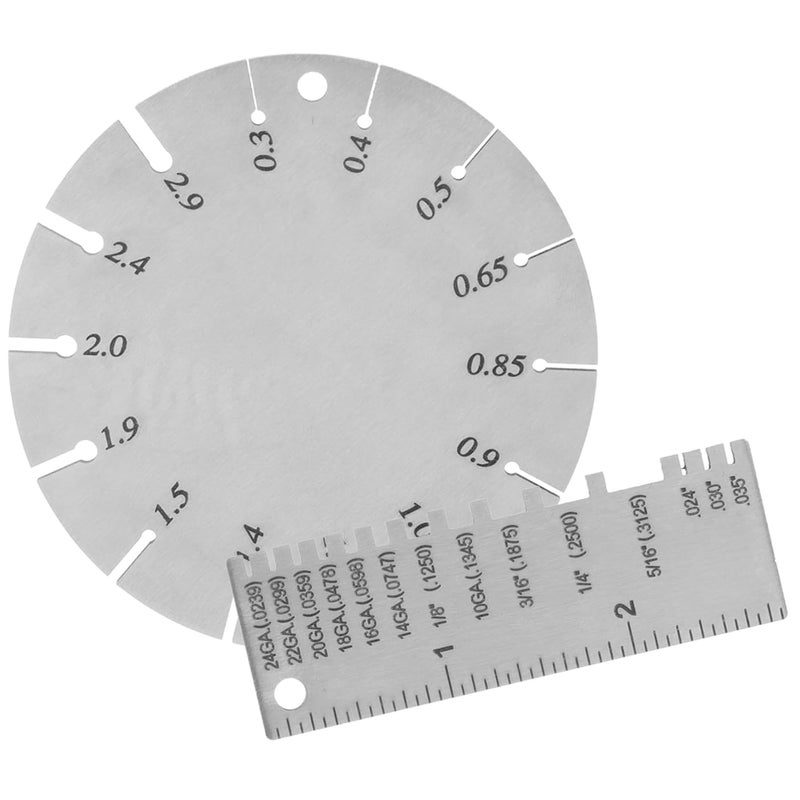 Stainless Steel Welding Thickness Gauge 2pcs Precision Wire Measurement Tool - Image 1