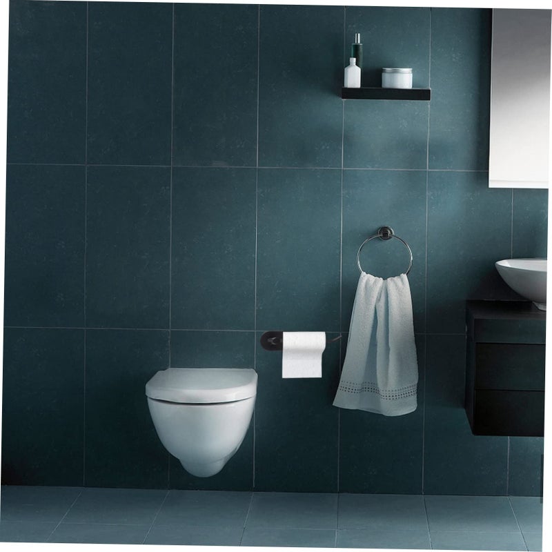 Silver Wall Mounted Towel Rack and Toilet Paper Holder Bathroom Decor - Image 3
