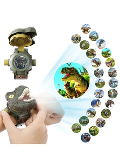 NIBEMINENT Watch with 24 Kinds of Dinosaur Projection Pattern Cartoon Children Digital Toy for Boys and Girls Watches Cover Adjustable Date Time Projector  - Image 1