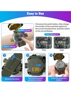 NIBEMINENT Watch with 24 Kinds of Dinosaur Projection Pattern Cartoon Children Digital Toy for Boys and Girls Watches Cover Adjustable Date Time Projector  - Image 4