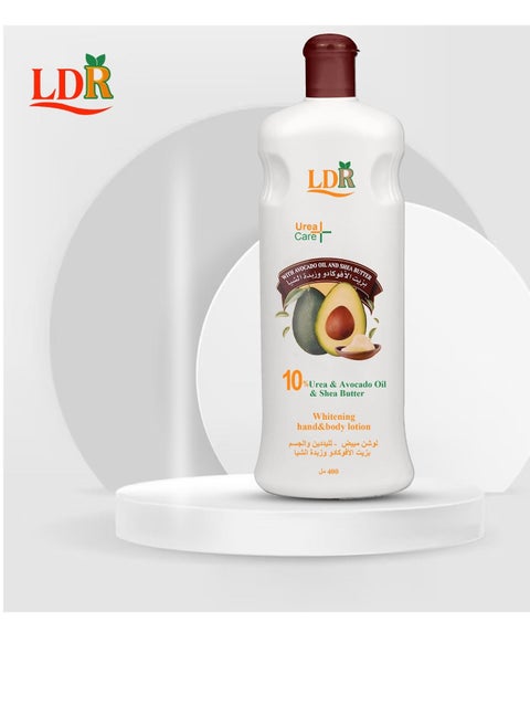 Smoothing and whitening lotion for hands and body with avocado oil and shea butter - 400 ml