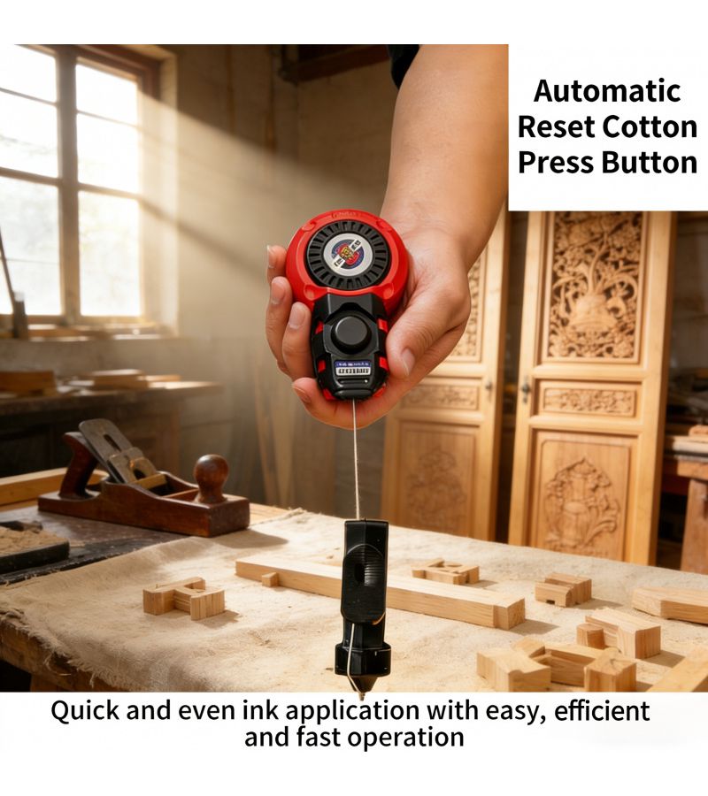 Automatic lnk Marker Scriber Set with Black Deep-Hole Marker and Red Deep-Hole Marker, Versatile Adjustable Marking Tool for Woodworking Tiling Flooring - Image 5