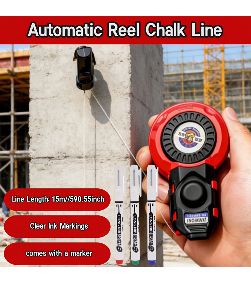 Automatic lnk Marker Scriber Set with Black Deep-Hole Marker and Red Deep-Hole Marker, Versatile Adjustable Marking Tool for Woodworking Tiling Flooring - Image 2