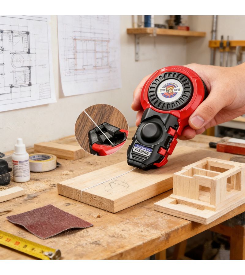 Automatic lnk Marker Scriber Set with Black Deep-Hole Marker and Red Deep-Hole Marker, Versatile Adjustable Marking Tool for Woodworking Tiling Flooring - Image 3