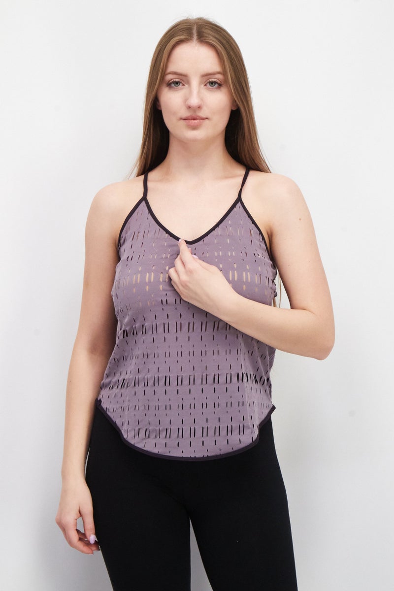 jumbo Women Sportwear Fit Sleeveless Training Top, Mauve - Image 1