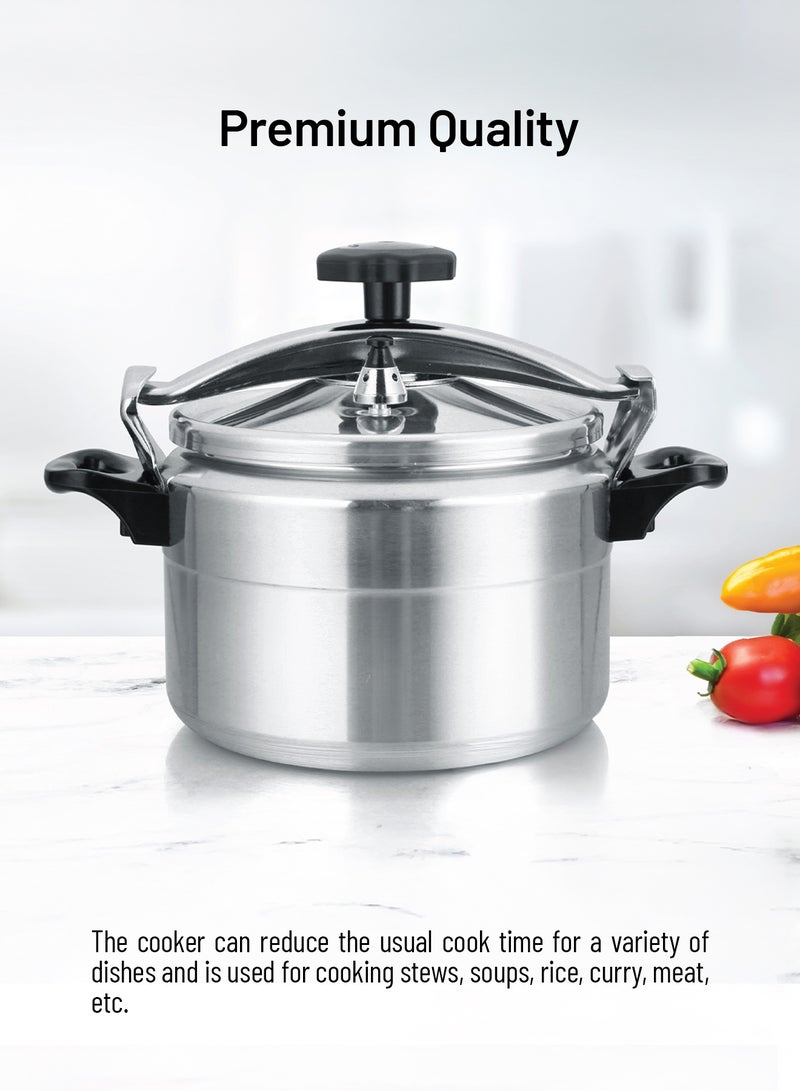 ديلكاسا قدر ضغط ألومنيوم سعة 9 لتر مزود بجهاز أمان متعدد ومؤشر ضغط فريد، هيكل متين من سبائك الألومنيوم مع مقابض قوية فضي - Image 4