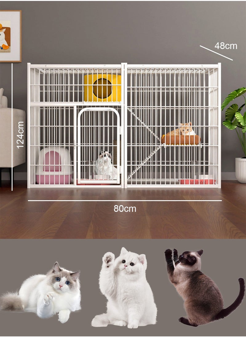 Kidle - Cat Cage Extra Large Free Space Cat Cage Villa Triple Household Cat House Cat Cabinet Cat Nest Cat Climbing Shelf - Image 1