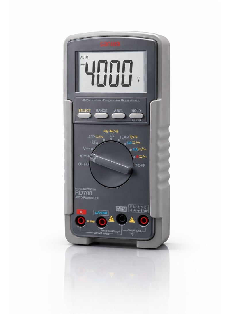 SANWA RD700 Digital Multimeter 4000 Counts AC/DC Voltage 1000V Current 10A Frequency 1MHz Resistance 40MΩ Temperature Meter Made in Japan - Image 1