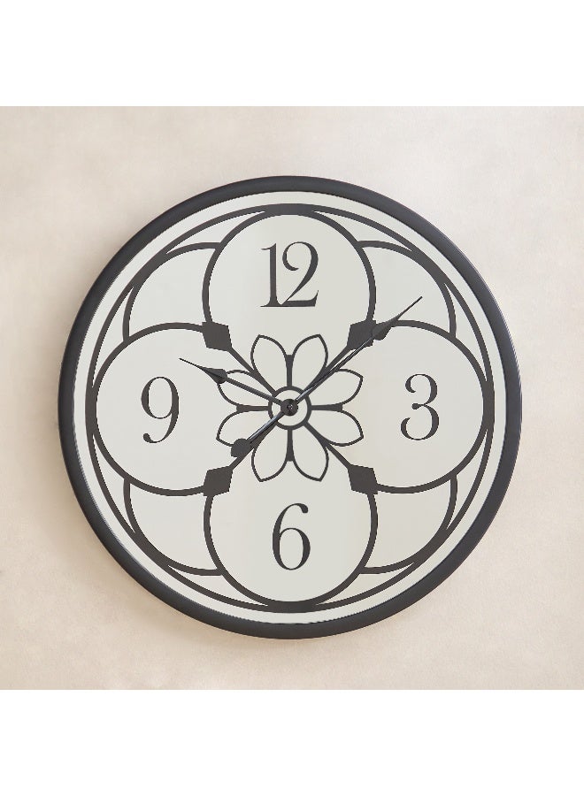 Home Box Flower Mirrored Wall Clock - Black and Silver - Image 2