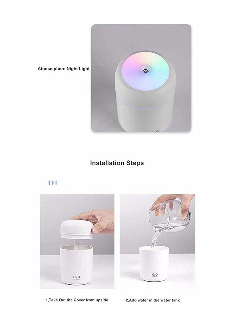 Excefore Portable Mini Humidifier, 300ml USB Personal Desktop Humidifier with 7-Color LED Night Light, Auto-Off, Ultra-Quiet, Suitable Heaithy Life for Home... - Image 2