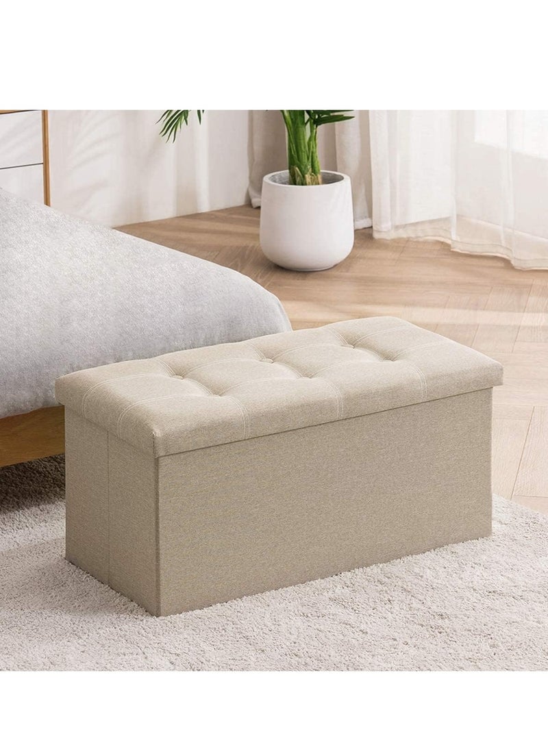 تراسل كرسي تخزين، صندوق تخزين عثماني قابل للطي، مقعد مبطن لغرفة المعيشة في السكن الجامعي، صندوق ألعاب متعدد الاستخدامات موفر للمساحة، لمدخل غرفة النوم - Image 5